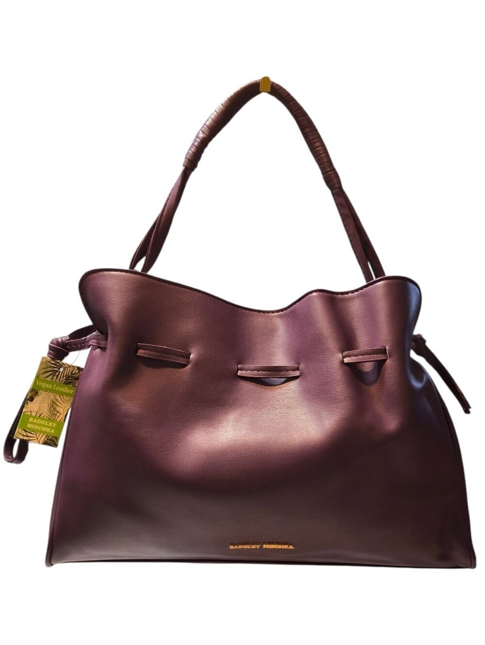 NEW Badgley Mischka Plum Dumpling Bag - Vegan Leather